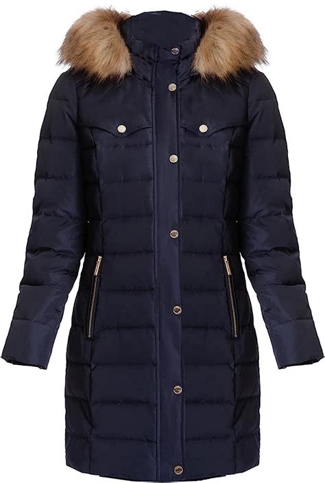 michael kors winter coat blue nylon|Michael Kors winter coats women's.